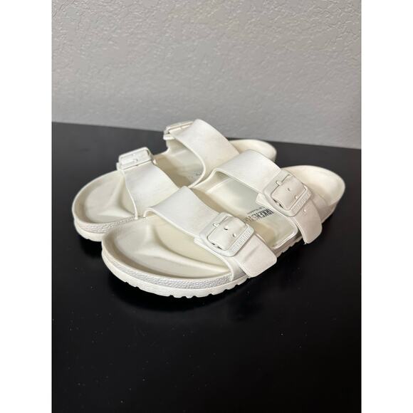 Birkenstock Eva Foam Sandal Slides Women 9 White Neutral Comfy Preppy Lounge - Picture 1 of 10